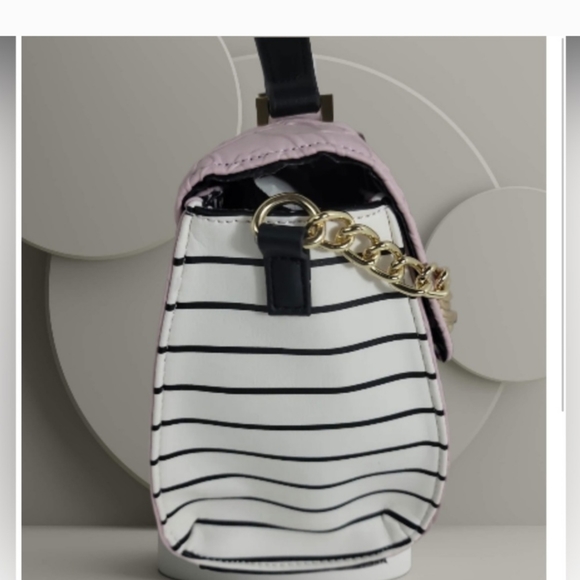 NWT Luv Betsey Johnson Lavender Butterfly Lbaddy Blush Stripe Crossbody Bag - Picture 3 of 4